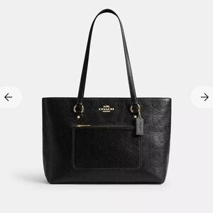 Coach Black Embossed Leather Tote